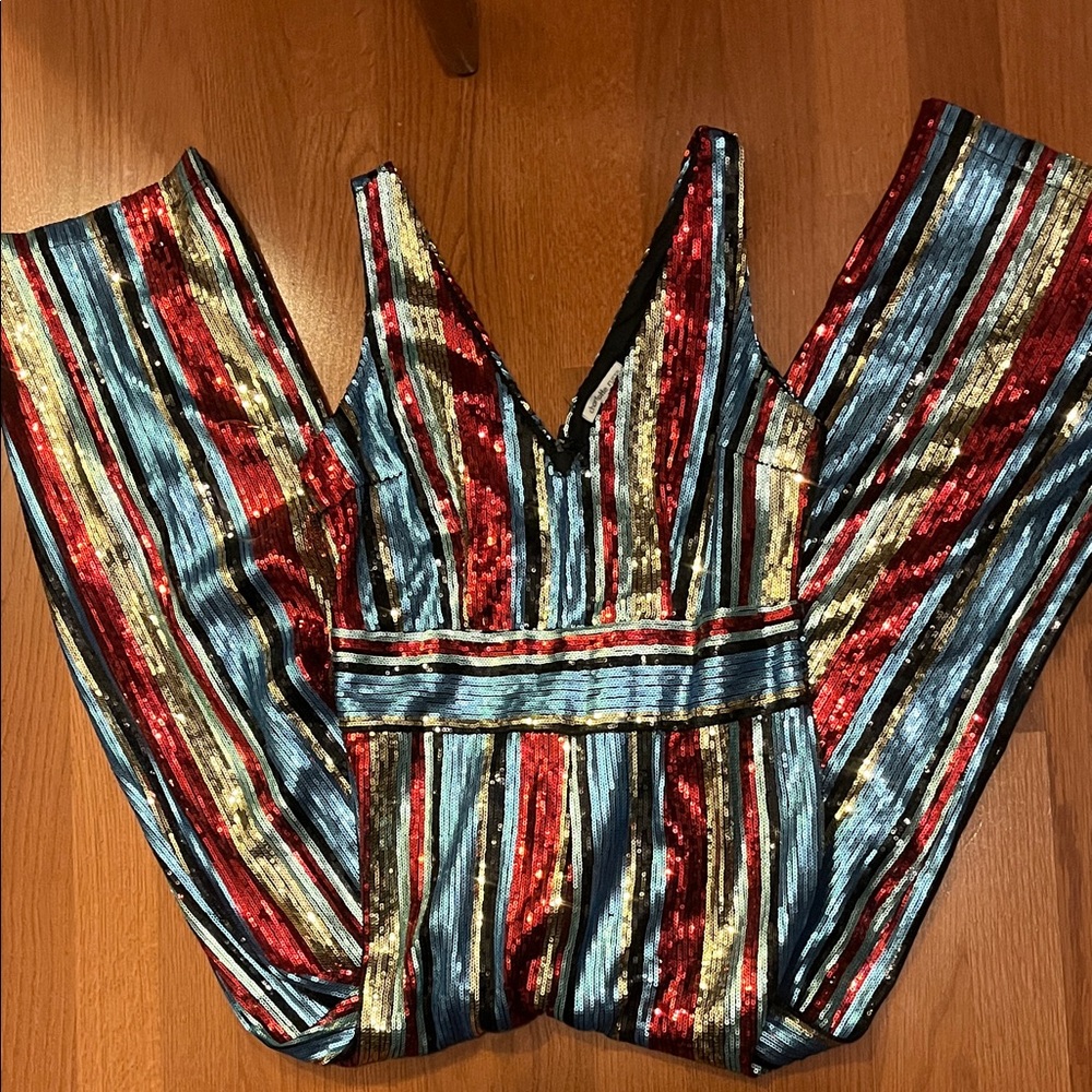 Charlotte Russe Multicolor Sequin Jumpsuit